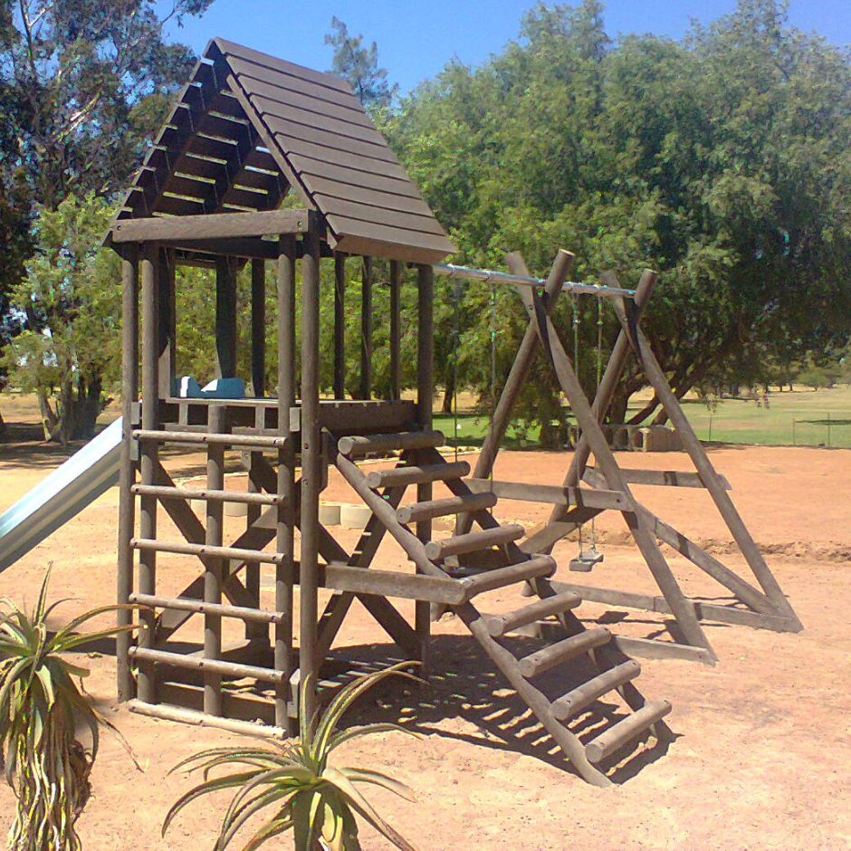 Primwood outdoor Jungle Gym with climbing and slide features