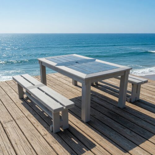 Straight Leg Table with Steel Support – Multiple Sizes