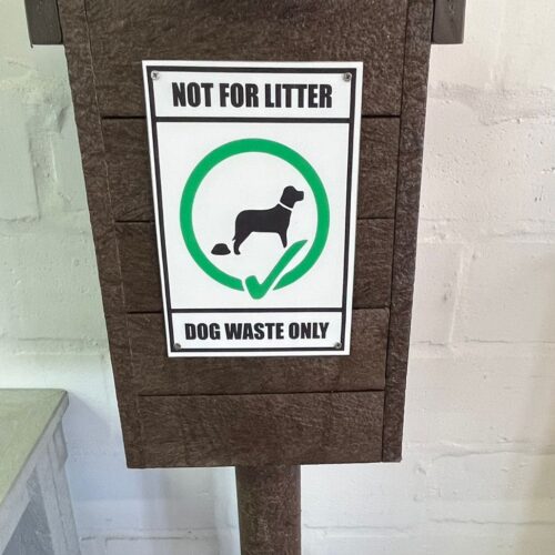 Doggy Poo bin with lid and compartment for plastic bags (330x280x500H)